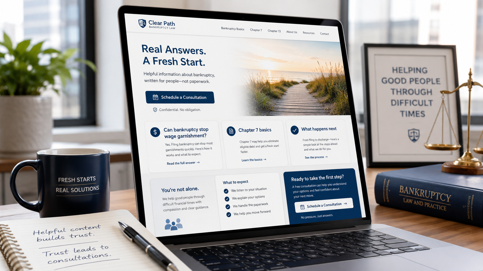 How to Write Helpful Bankruptcy Content That Turns Searchers Into Consultations