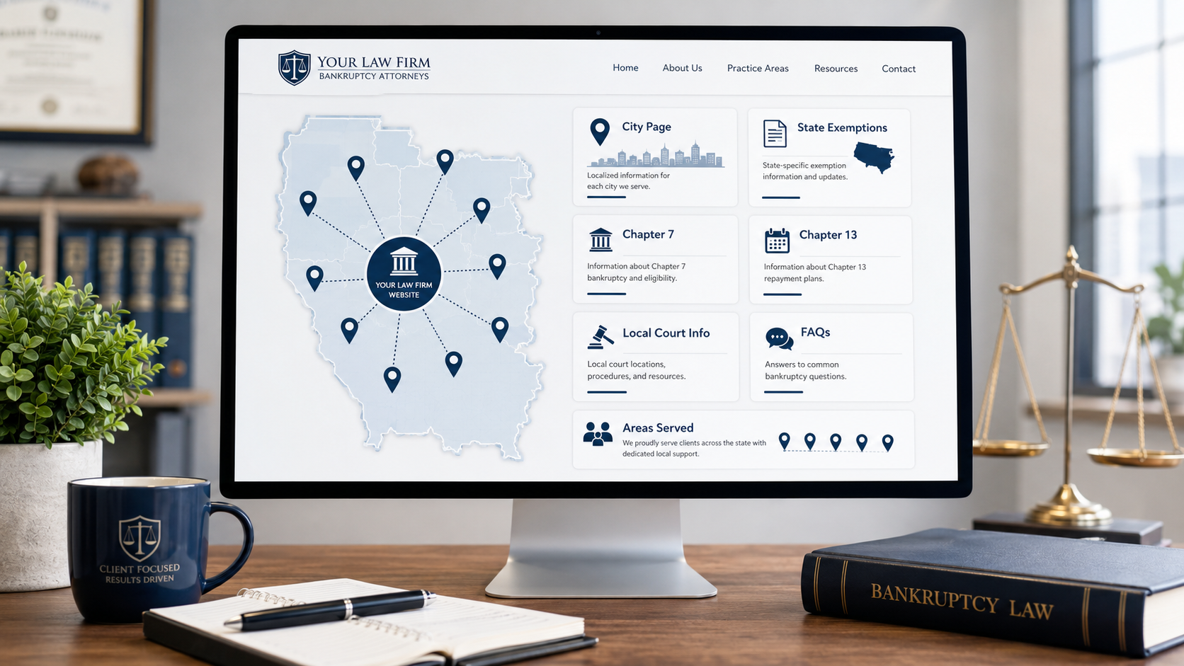 Local City Pages and State-Specific Content for Bankruptcy Attorneys